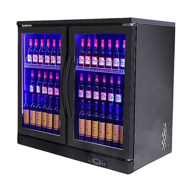 Commercial Kitchen Zones - Kompakter, luftgekühlter Mini-Getränkedisplay-Gefrierschrank, frostfreier, abschließbarer Barschrank