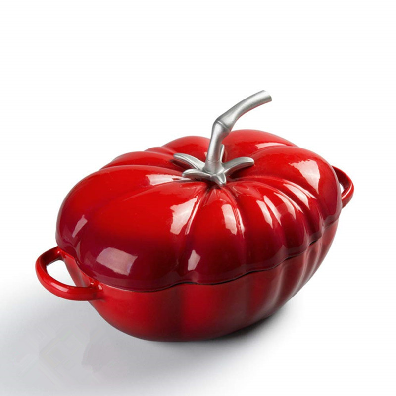 Soup Kettle Warmer - 25cm Tomaten emaillierter holländischer Gusseisen ofen