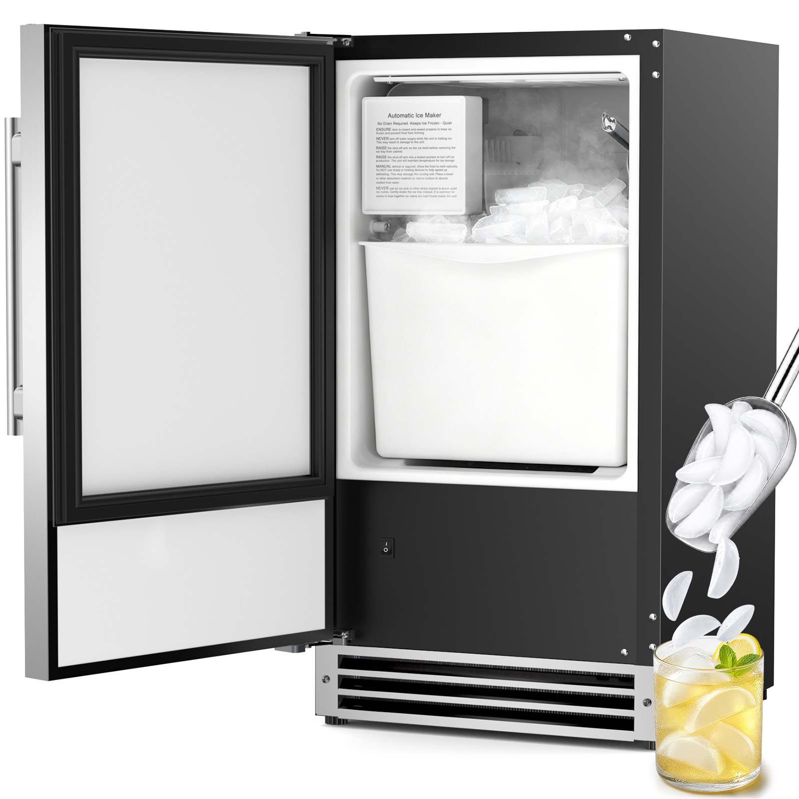 Commercial Kitchen And Bar - Unterbau-Eismaschine, Halbmond-Eismaschine für den gewerblichen Einsatz,