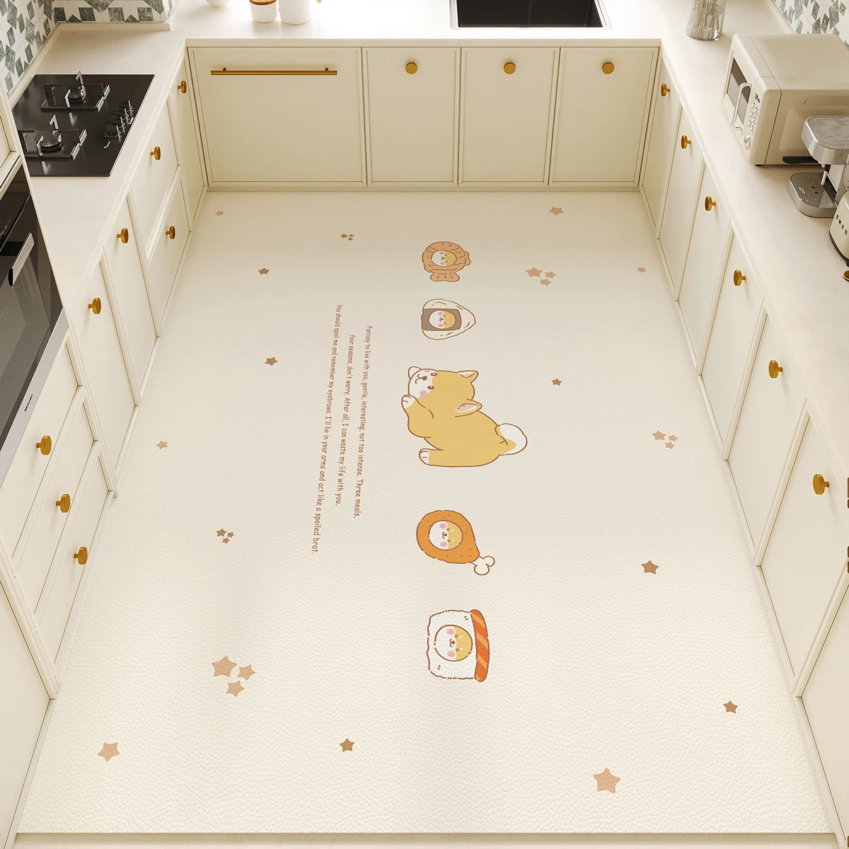 Commercial Kitchen Vinyl - PVC-Küchenteppich, wasserdicht, rutschfest, Bodenmatte, ölbeständig, Heimdekoration,
