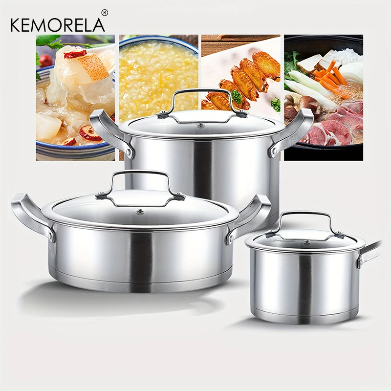 Soup Kettle Warmer - 16/20/24 cm Edelstahl Topf Set Verdickt