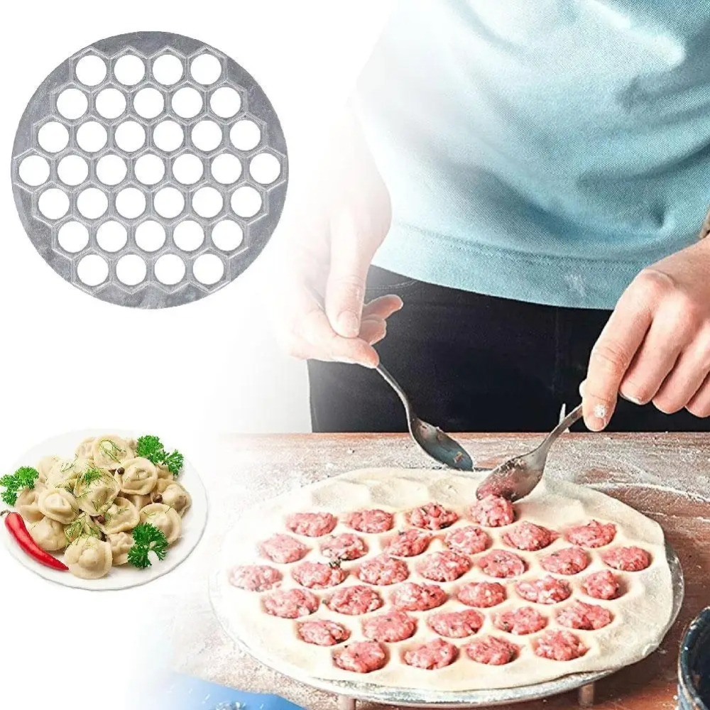 Commercial Kitchen Supplies - Tragbare Aluminium-Knödelform, 37 Löcher, Ravioli-Ravioli-Maker, russischer