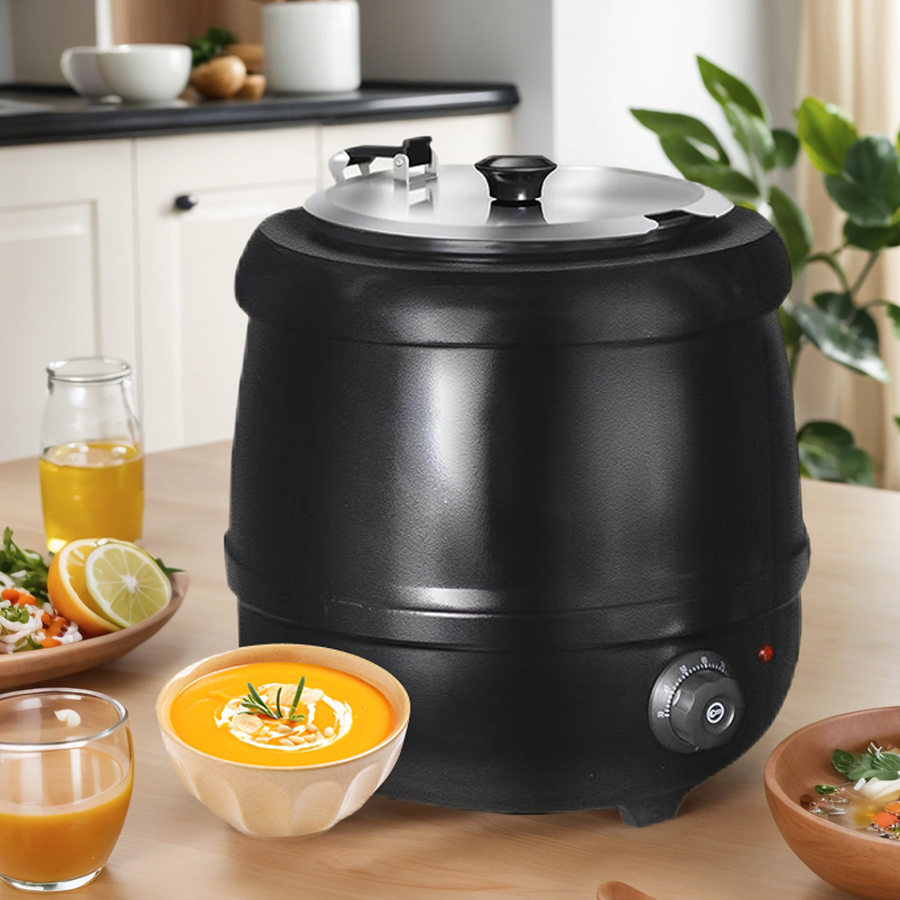 Soup Kettle Warmer - 10L Suppenkessel mit Klappdeckel, Elektrischer Suppenwärmer